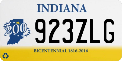 IN license plate 923ZLG