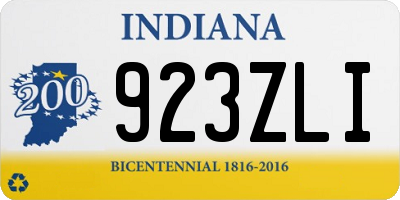 IN license plate 923ZLI