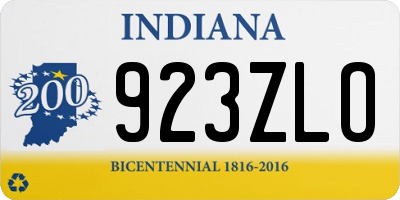 IN license plate 923ZLO
