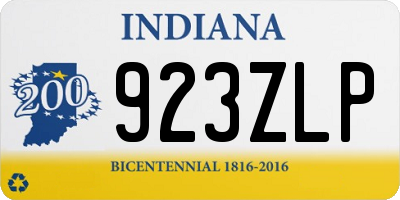 IN license plate 923ZLP