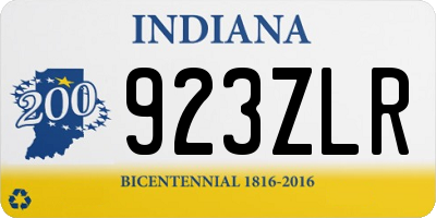 IN license plate 923ZLR