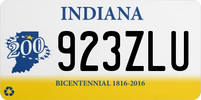 IN license plate 923ZLU