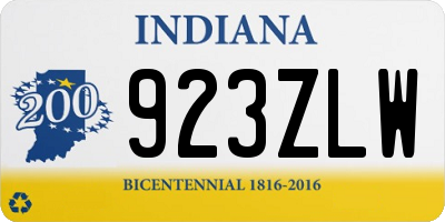 IN license plate 923ZLW