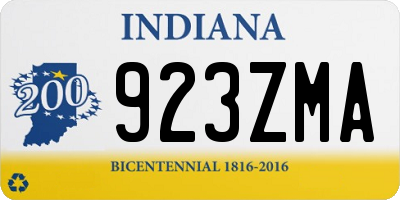 IN license plate 923ZMA