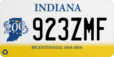IN license plate 923ZMF