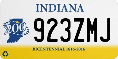 IN license plate 923ZMJ