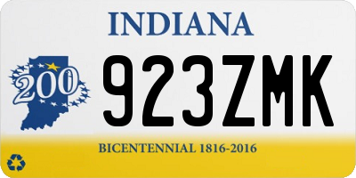 IN license plate 923ZMK