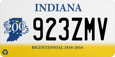 IN license plate 923ZMV