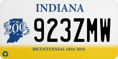 IN license plate 923ZMW