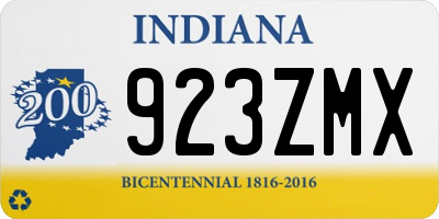 IN license plate 923ZMX