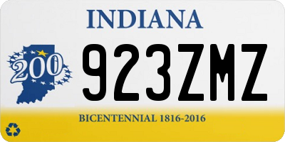 IN license plate 923ZMZ