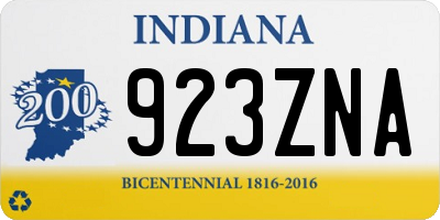 IN license plate 923ZNA