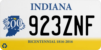 IN license plate 923ZNF