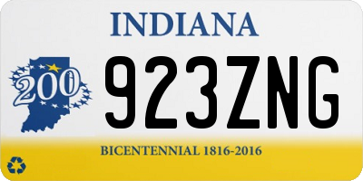 IN license plate 923ZNG