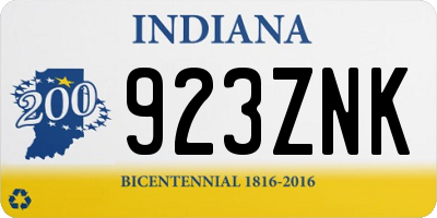 IN license plate 923ZNK