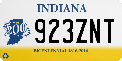 IN license plate 923ZNT