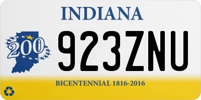 IN license plate 923ZNU