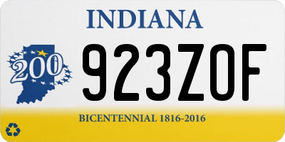 IN license plate 923ZOF
