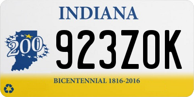 IN license plate 923ZOK