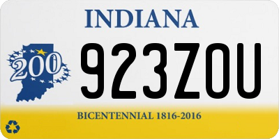 IN license plate 923ZOU