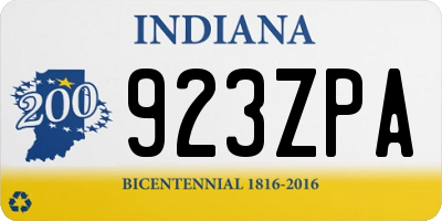 IN license plate 923ZPA
