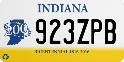 IN license plate 923ZPB