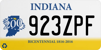 IN license plate 923ZPF