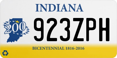 IN license plate 923ZPH