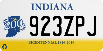 IN license plate 923ZPJ