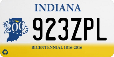 IN license plate 923ZPL