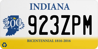 IN license plate 923ZPM
