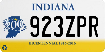 IN license plate 923ZPR