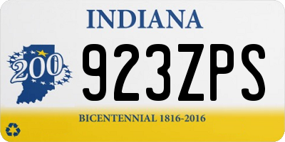 IN license plate 923ZPS