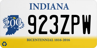 IN license plate 923ZPW