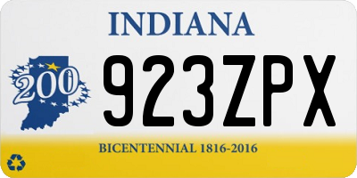 IN license plate 923ZPX