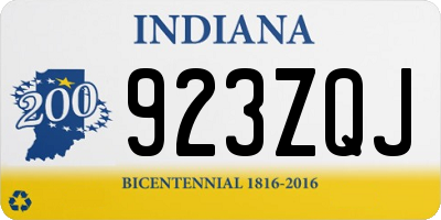 IN license plate 923ZQJ