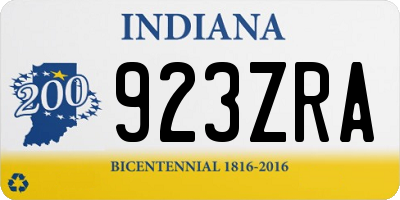 IN license plate 923ZRA