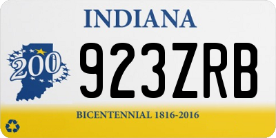 IN license plate 923ZRB