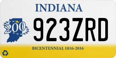 IN license plate 923ZRD