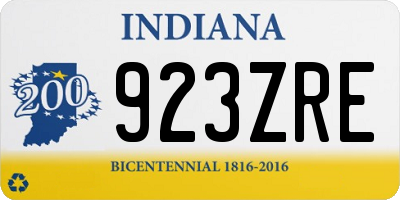 IN license plate 923ZRE