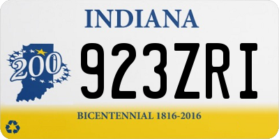 IN license plate 923ZRI