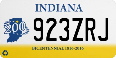IN license plate 923ZRJ