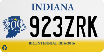 IN license plate 923ZRK