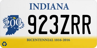 IN license plate 923ZRR