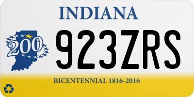 IN license plate 923ZRS