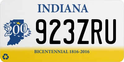 IN license plate 923ZRU