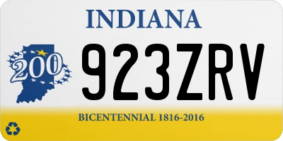 IN license plate 923ZRV