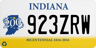 IN license plate 923ZRW