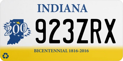IN license plate 923ZRX