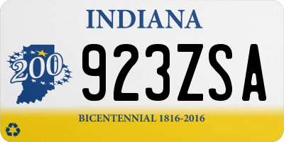 IN license plate 923ZSA